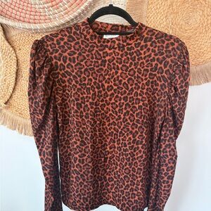 Leopard Print Long Sleeve Top
